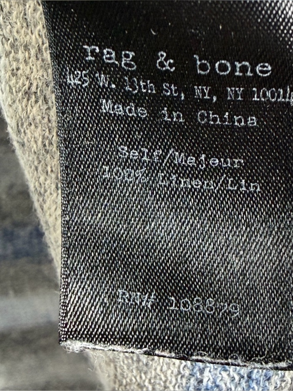 Rag & Bone Women’s Striped 100% Linen Knit Sweater Sz M Gray Blue Coastal *Flaw - Picture 5 of 9